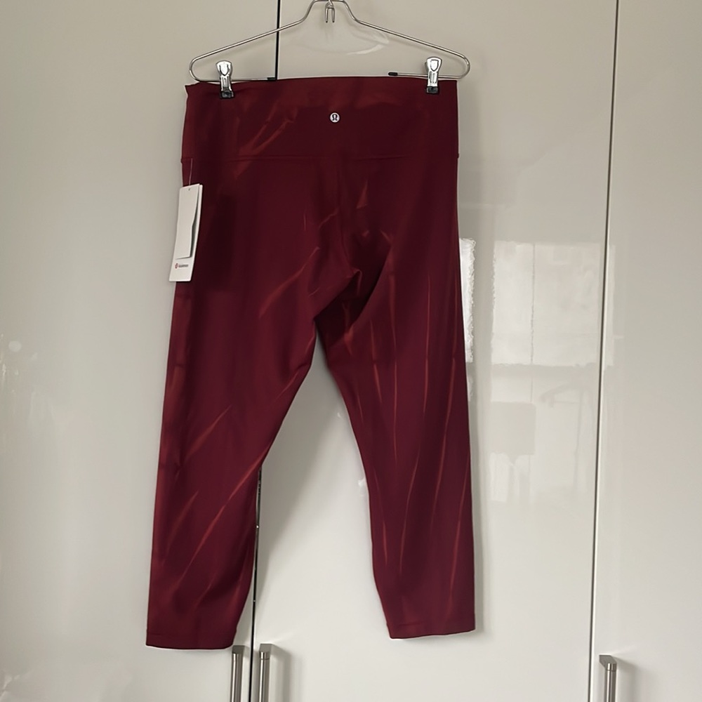 Lululemon Wunder Train HR Crop 23” Fade Color-Red Merlot w/Dye Size-12 NWT - Picture 8 of 12